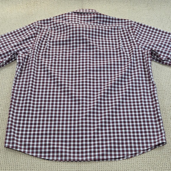 LL Bean Mens XL Regular Burgundy Plaid Button Down Long Sleeve Shirt Cotton - Picture 3 of 6